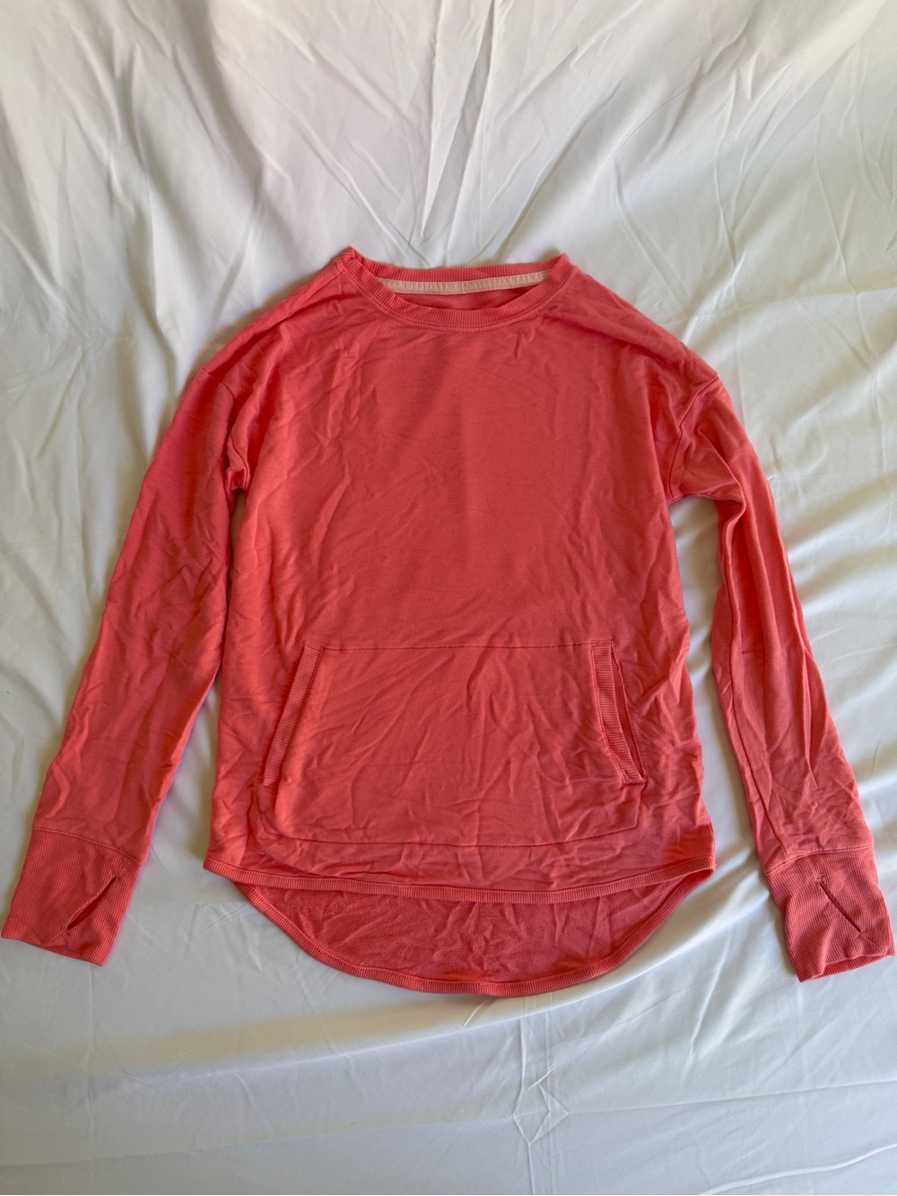 Girls’s Coral Long-Sleeve Crew Pocket Shirt